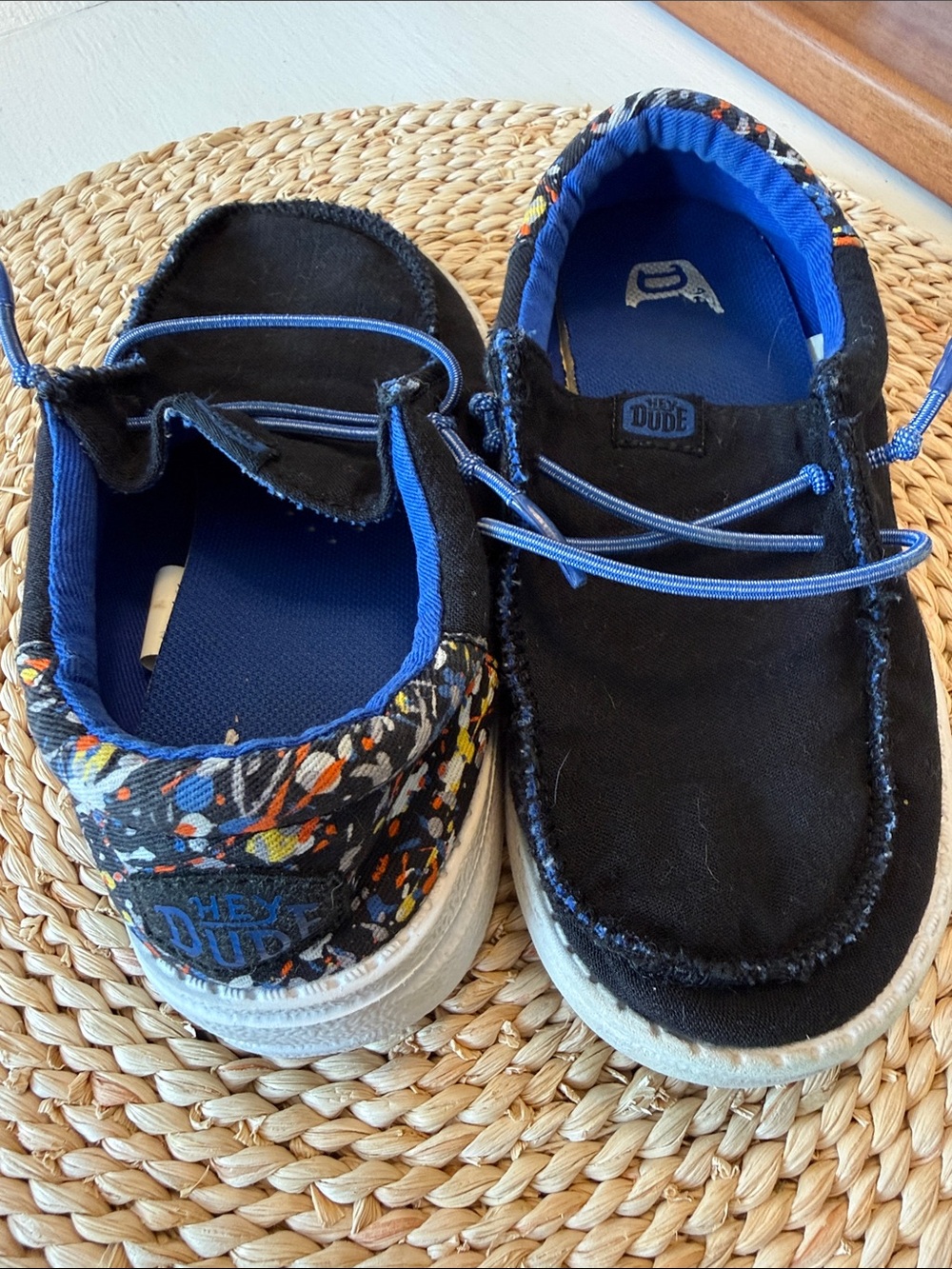 Hey Dude Wally Funk T. Splatter size youth 10 shoes slip on.